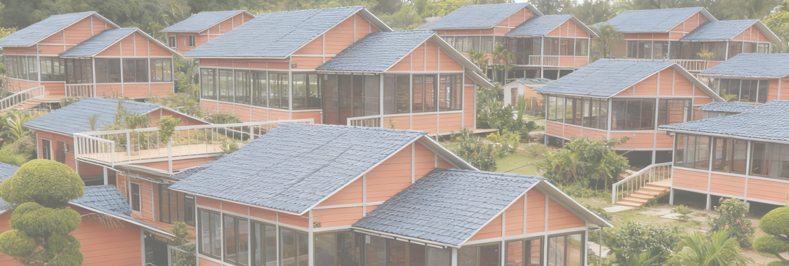 Houses with resin roof tile ASA new material